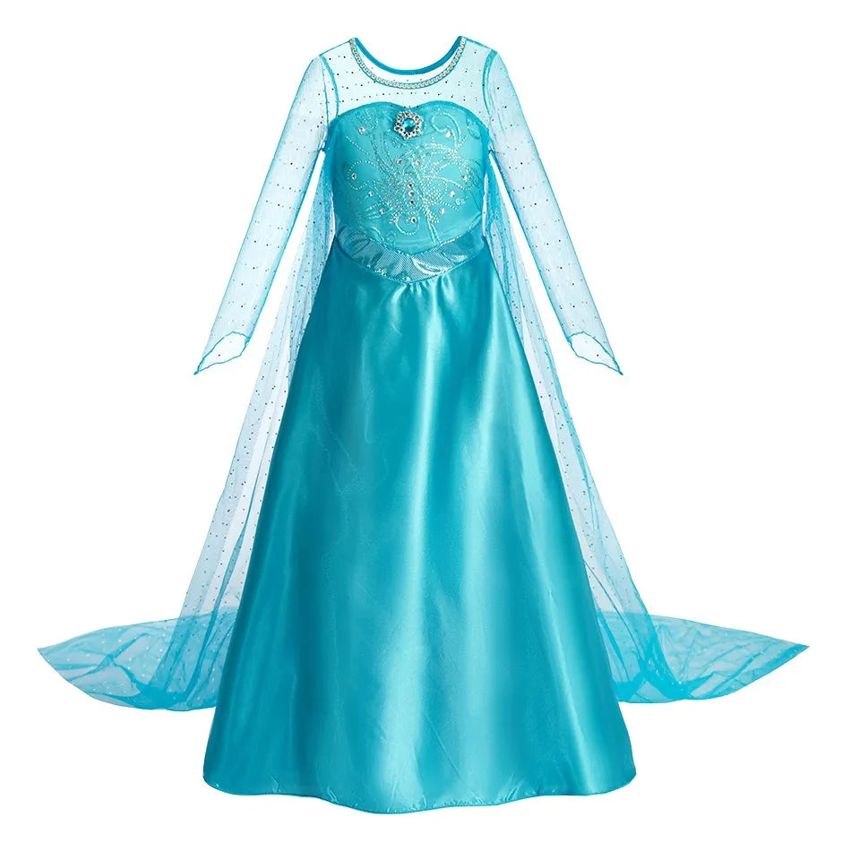ELSA & ANNA® Filles Reine des Neiges Princesse Partie Costumée Déguisements Robe de Soirée FR-FR314 - 2-3 Ans (Code de Taille : XS