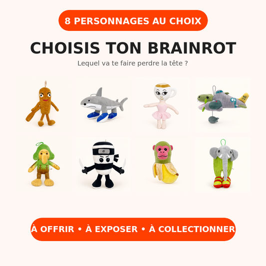 Peluche Brainrot – Adopte ton personnage complètement zinzin !