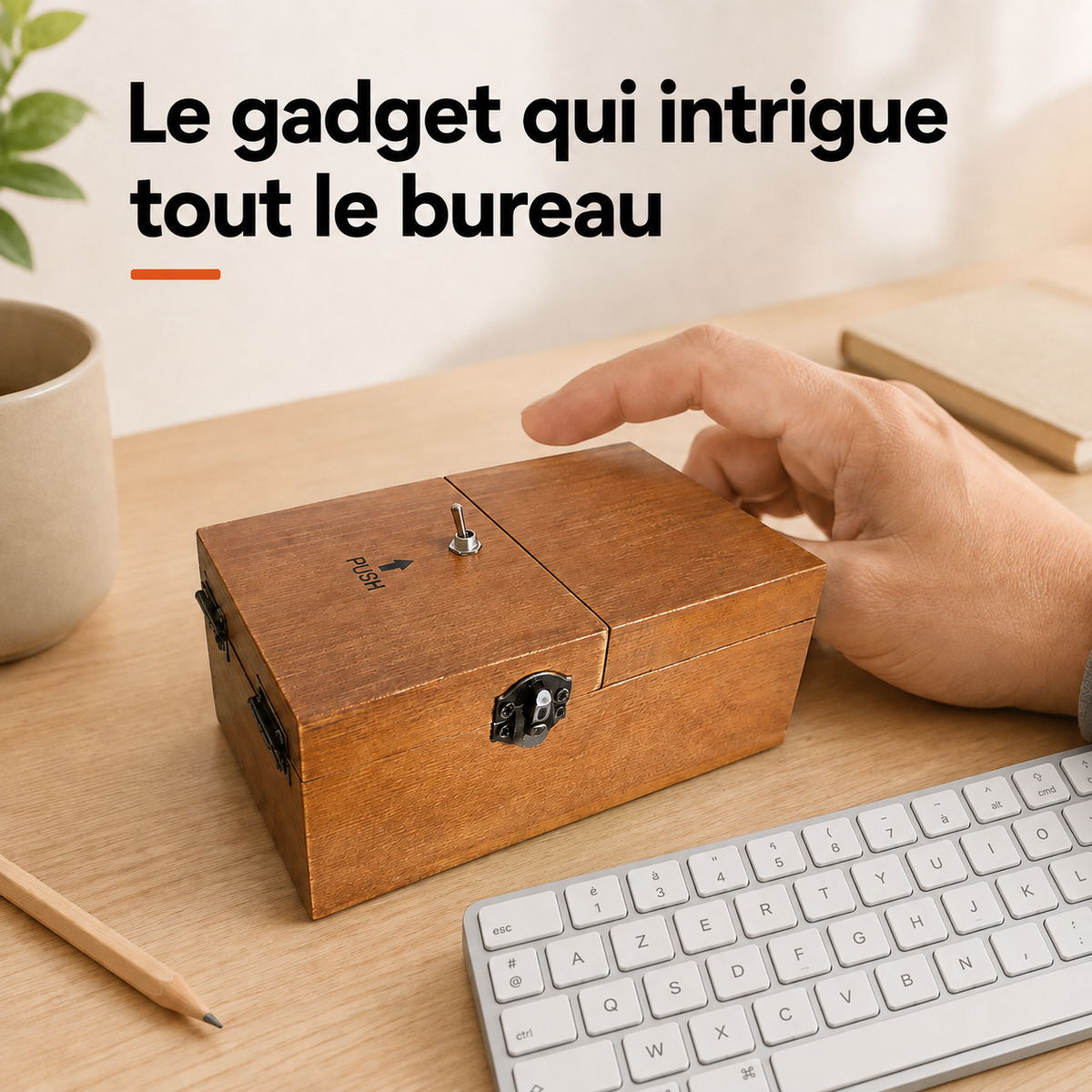 Machine inutile utilisée comme gadget insolite sur un bureau