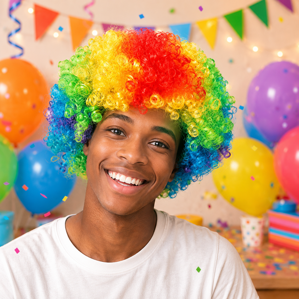 Perruque De Clown Arc En Ciel Pour Adultes Et Enfants – Cheveux De Costume Amusants, Accessoire Perruque De Clown Arc En Ciel Pour Adultes Et Enfants – Cheveux De Costume Amusants, Accessoire