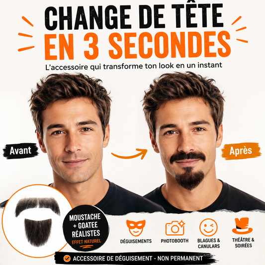 Bouc Moustache Réaliste | Accessoire Déguisement Fun