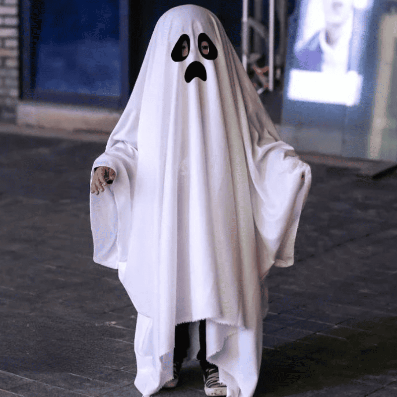 Déguisement fantôme blanc pour Halloween, disponible pour enfant et adulte