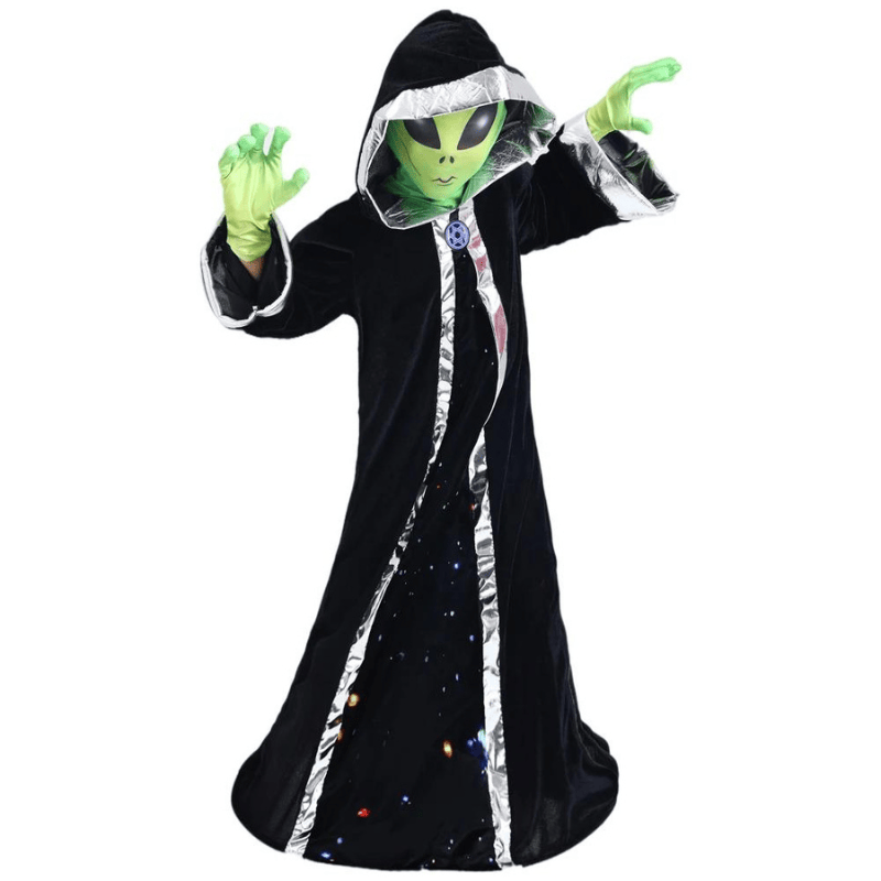 Déguisement alien vert et noir pour enfant à Halloween